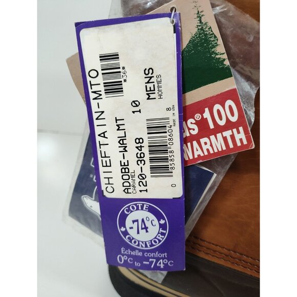 Sorel Chieftain ThermoPlus 100 Boots Men's 10 Caramel 32F To -100F NWT NOS USA - Picture 12 of 12